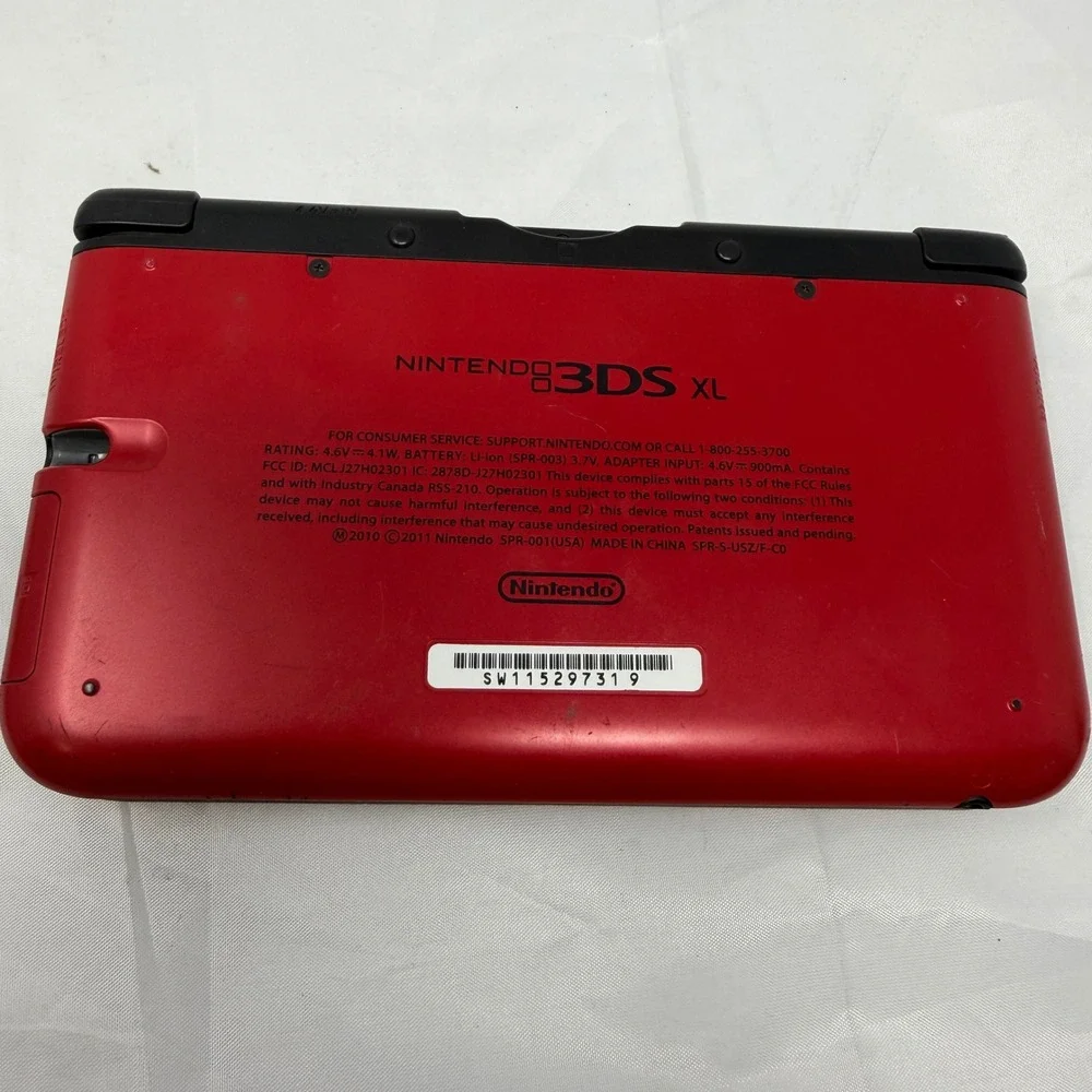 Nintendo 3DS XL Red Black Console Bundle SPR-001 Charger 4GB SD Hello Kitty Case